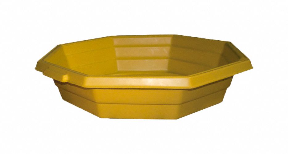 DRUMS UP SPILL TRAY, 26½ X 26½ IN, 20 GALLON CAPACITY, YELLOW