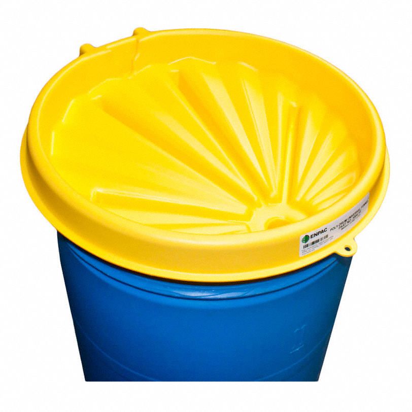 UNIVERSAL FUNNEL, YELLOW, 5 1/4 IN H, FOR USE WITH 30 AND 50 GALLON DRUMS