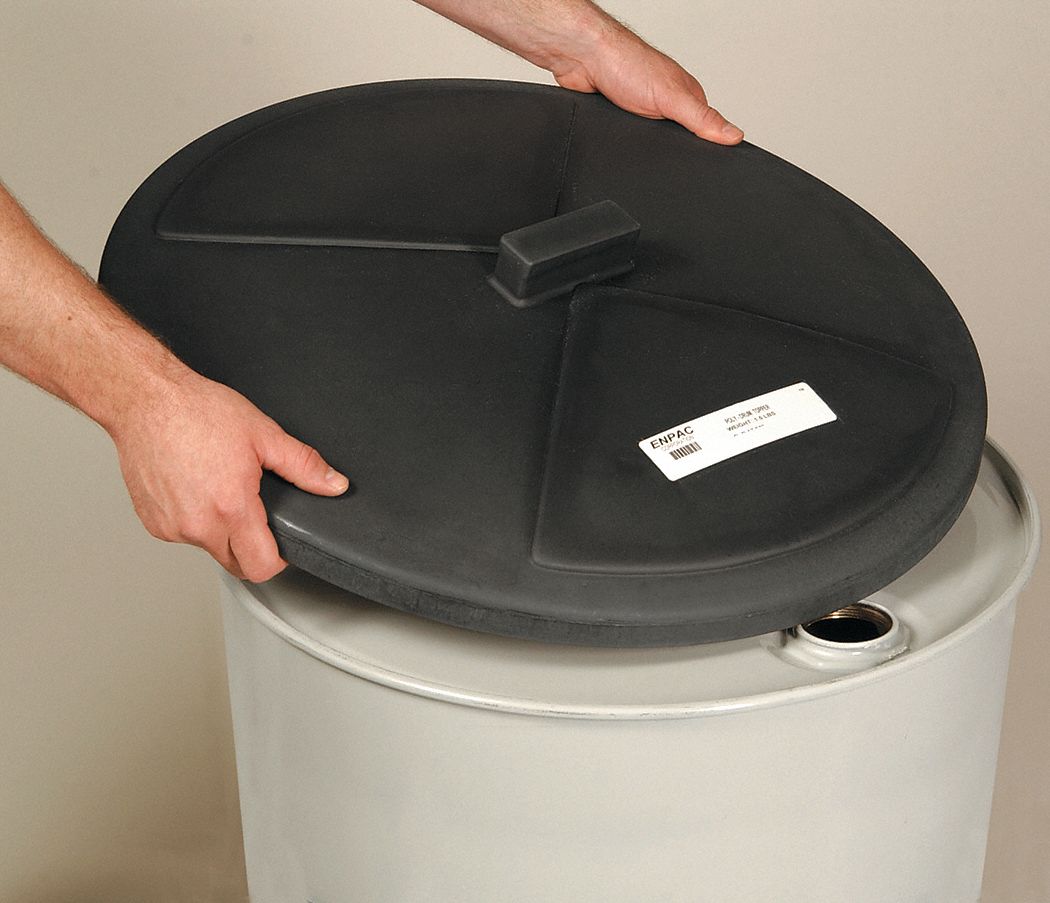 DRUM COVER, BLACK, POLYETHYLENE, SNAP-ON LID, FOR 55 GAL DRUM CAPACITY, 3065-BK