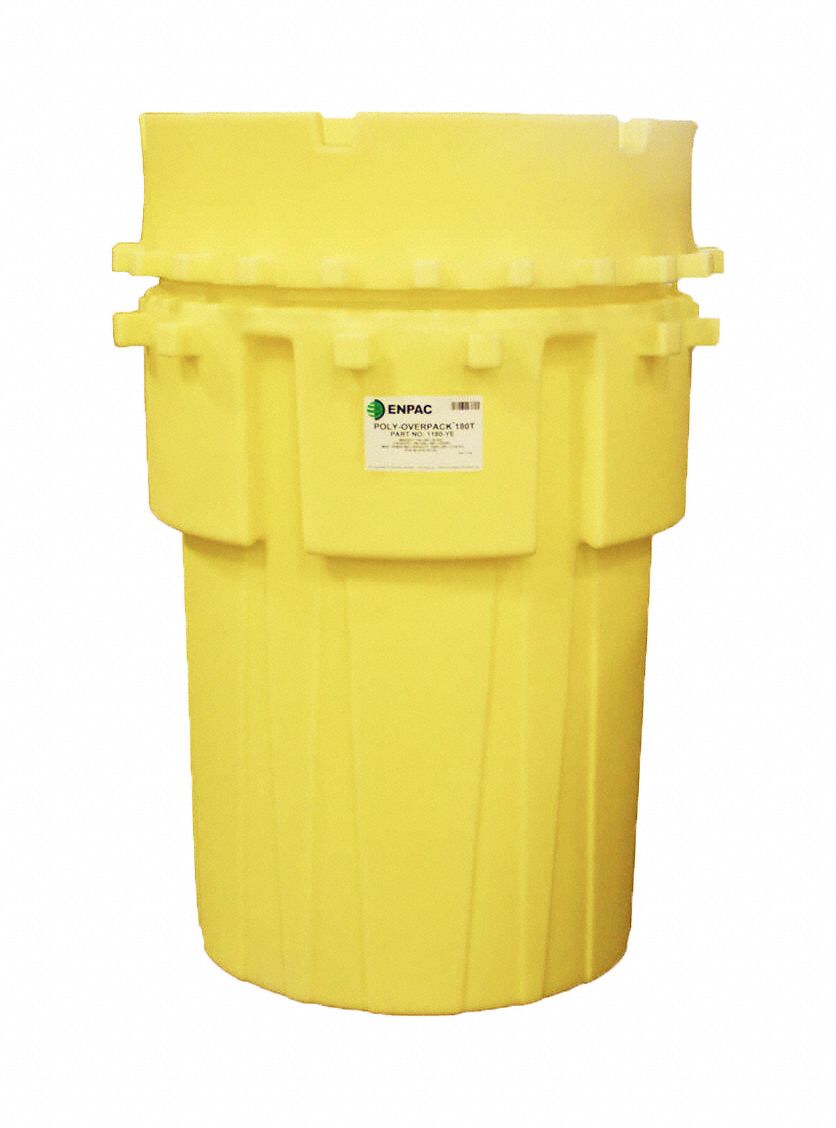 SALVAGE DRUM, POLYETHYLENE, 180 GAL, SCREW-ON LID, UNLINED/NO INTERIOR COATING, HDPE