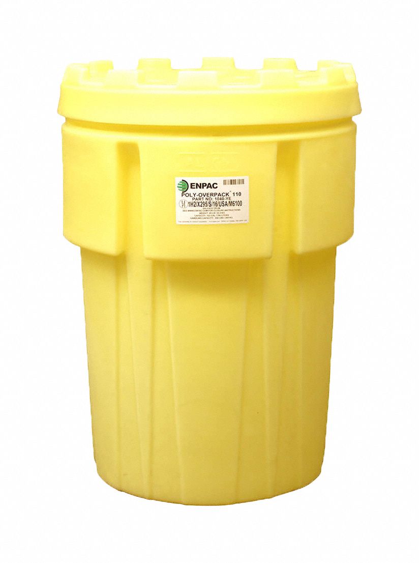 SALVAGE DRUM, POLYETHYLENE, 103 GAL, SCREW-ON LID, UNLINED/NO INTERIOR COATING, SALVAGE DRUM