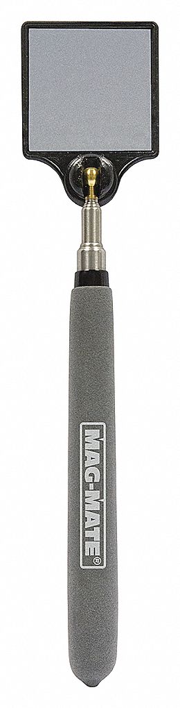 INSPECTION MIRROR, 2 IN L X 2 IN W MIRROR SIZE, STAINLESS STEEL MIRROR, TELESCOPING