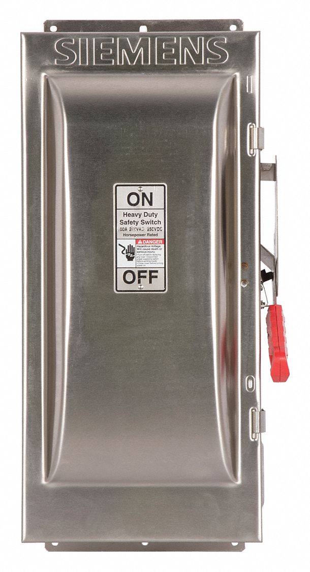 Safety Switch: Fusible, 100 A, Single Phase, 240V AC, 304 Stainless Steel, Indoor/Outdoor