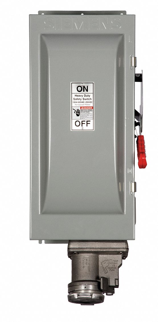 SIEMENS, 100 A Amps AC, 30 HP 600V AC, Safety Switch 31ED36