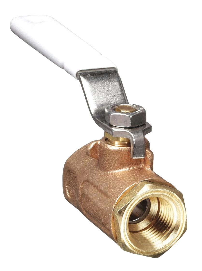 Manual Two-Way Ball Valve: 1/4 in Size, Bronze, Straight, FNPT x FNPT, Std Port Ball Port
