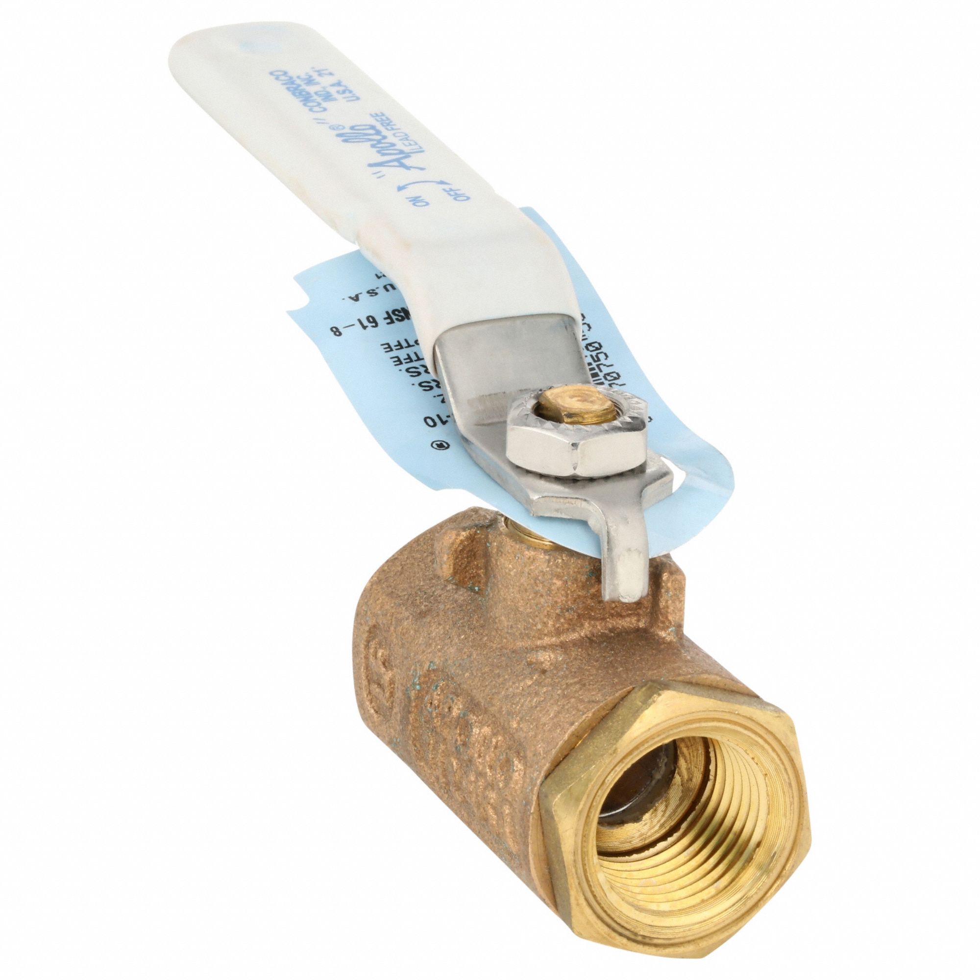 Manual Two-Way Ball Valve: 1/2 in Size, Bronze, Straight, FNPT x FNPT, Std Port Ball Port