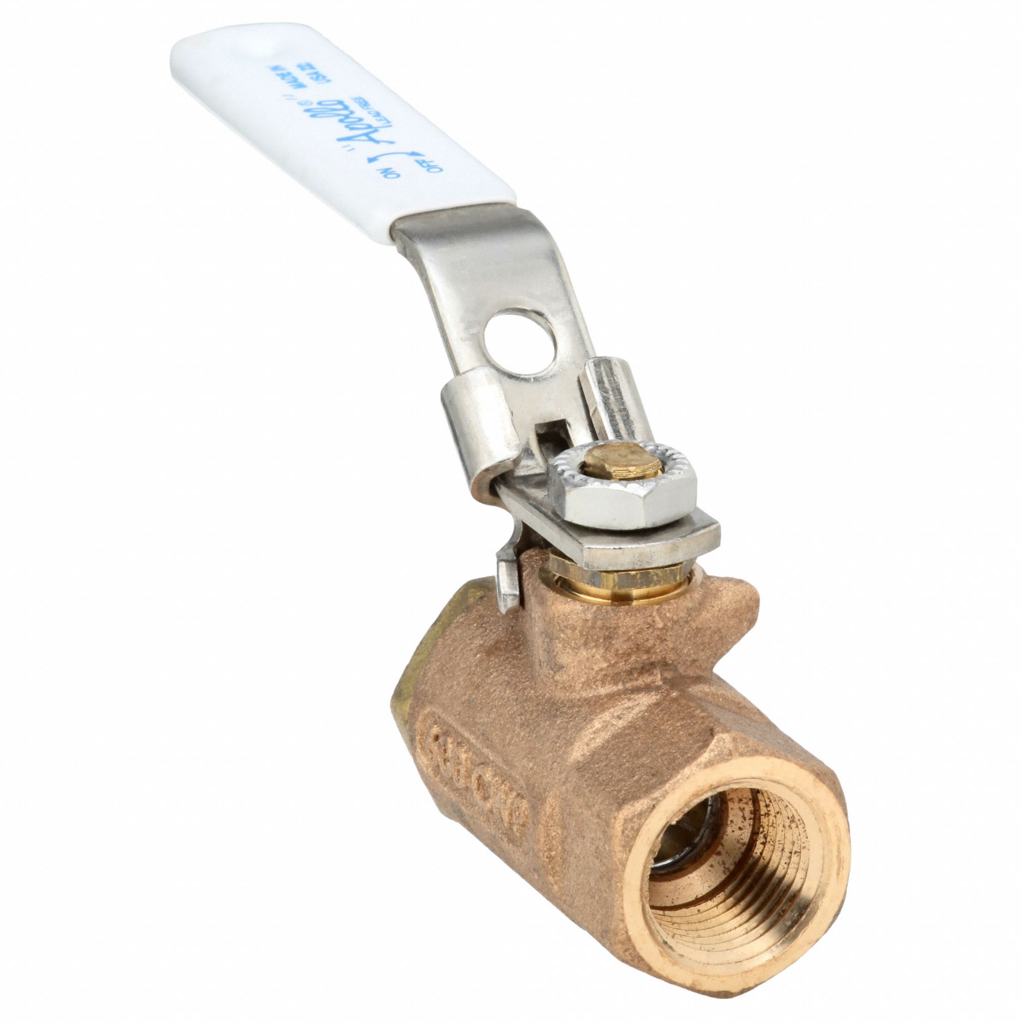 Manual Two-Way Ball Valve: 1/2 in Size, Bronze, Straight, FNPT x FNPT, Std Port Ball Port