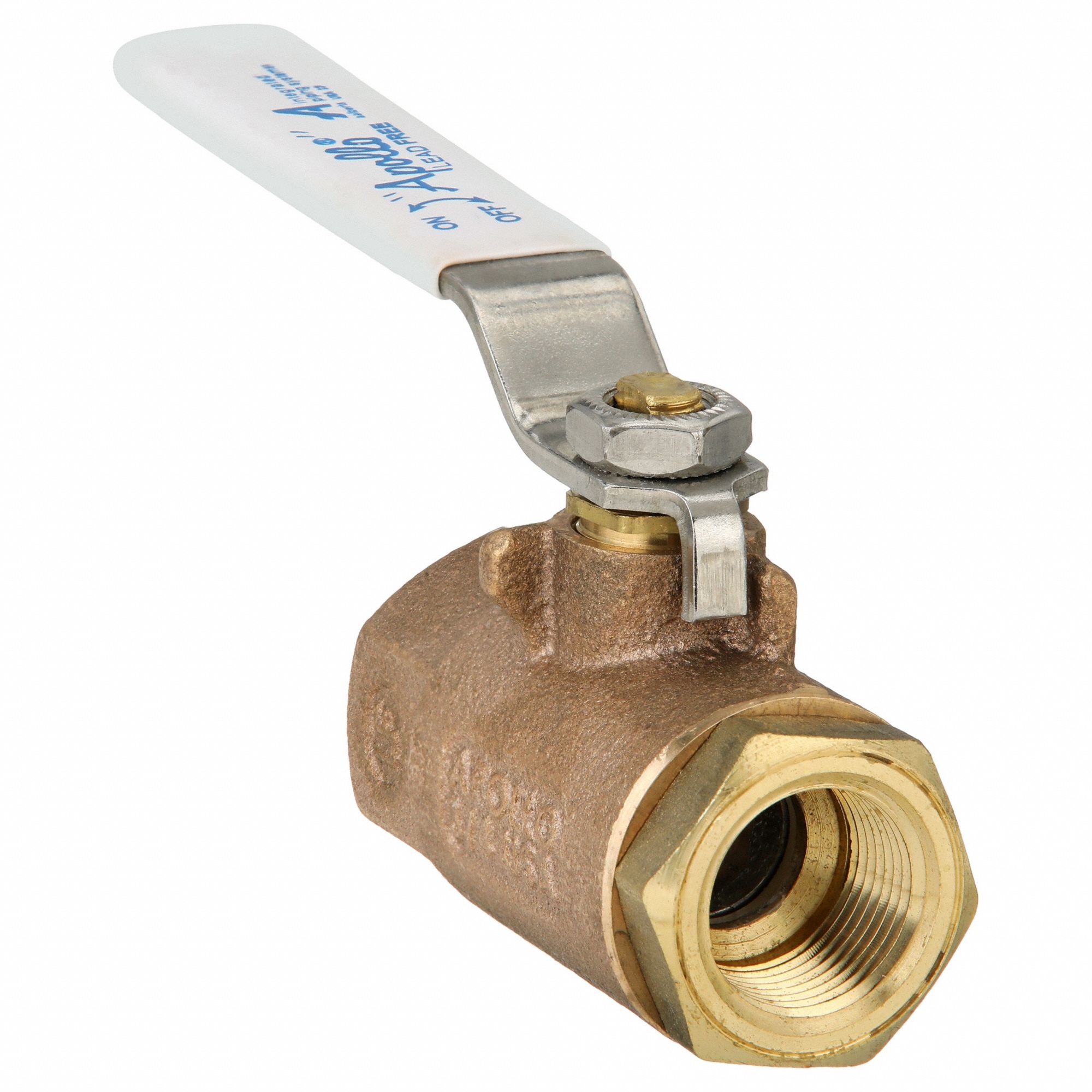 Manual Two-Way Ball Valve: 3/4 in Size, Bronze, Straight, FNPT x FNPT, Std Port Ball Port