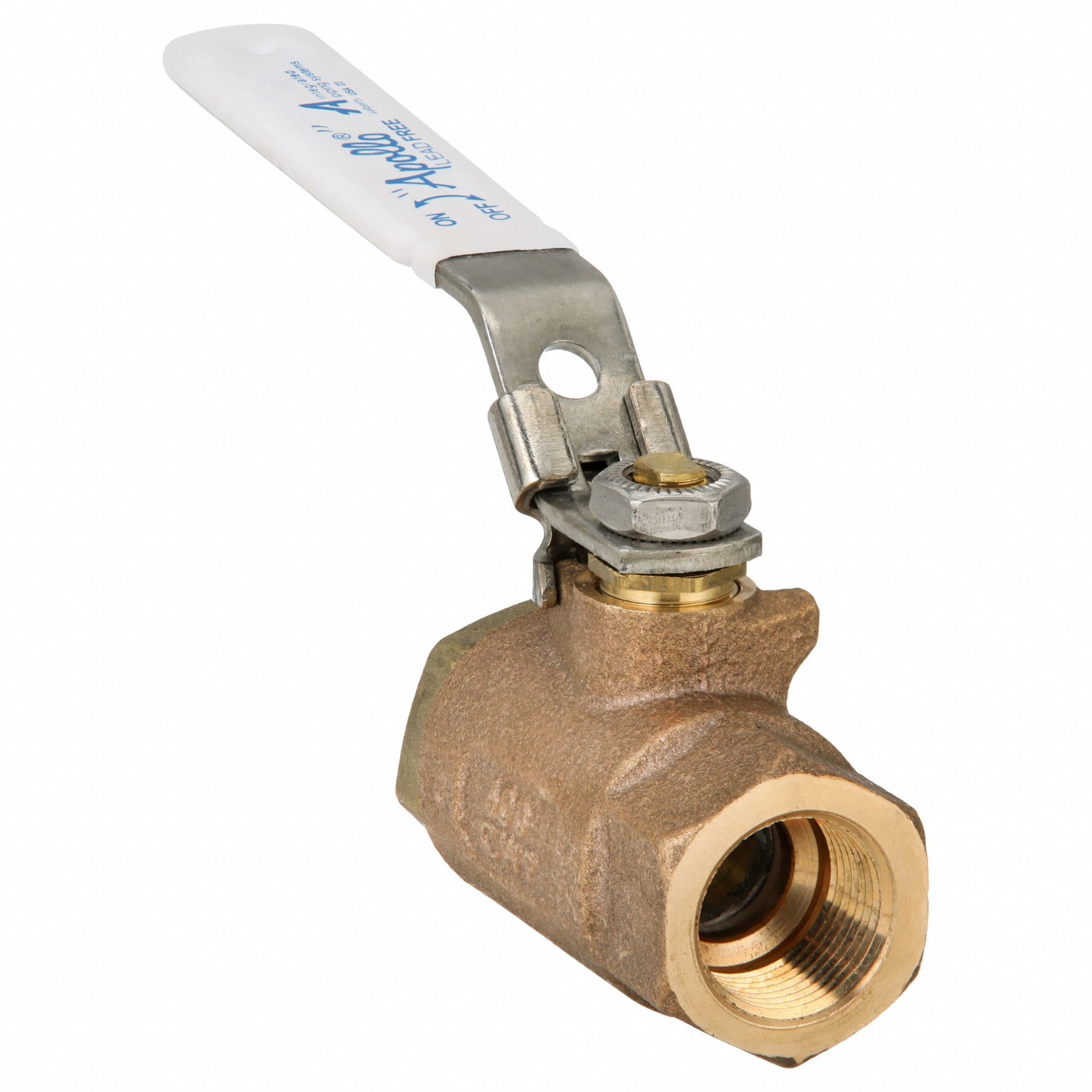 Manual Two-Way Ball Valve: 3/4 in Size, Bronze, Straight, FNPT x FNPT, Std Port Ball Port