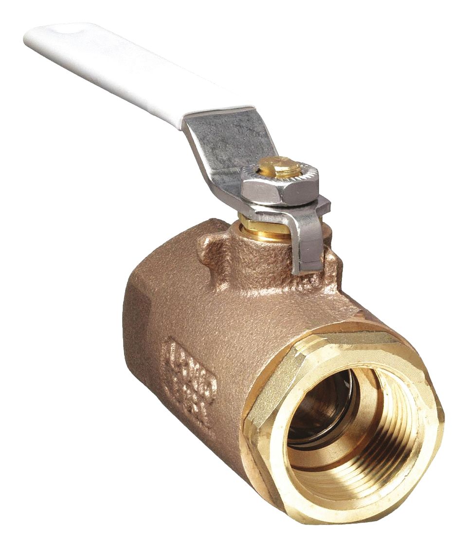 Manual Two-Way Ball Valve: 1 1/4 in Size, Bronze, Straight, FNPT x FNPT, Std Port Ball Port
