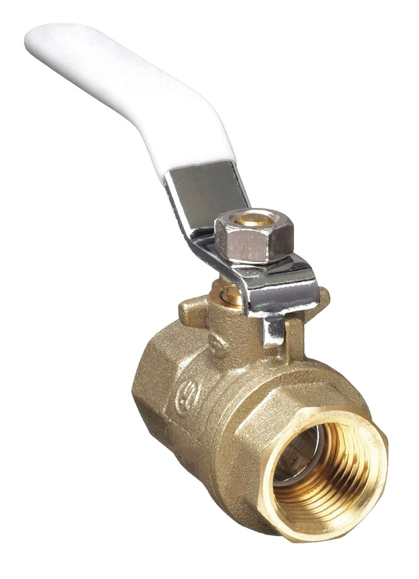 Manual Two-Way Ball Valve: 1/2 in Size, Bronze, Straight, FNPT x FNPT, Std Port Ball Port