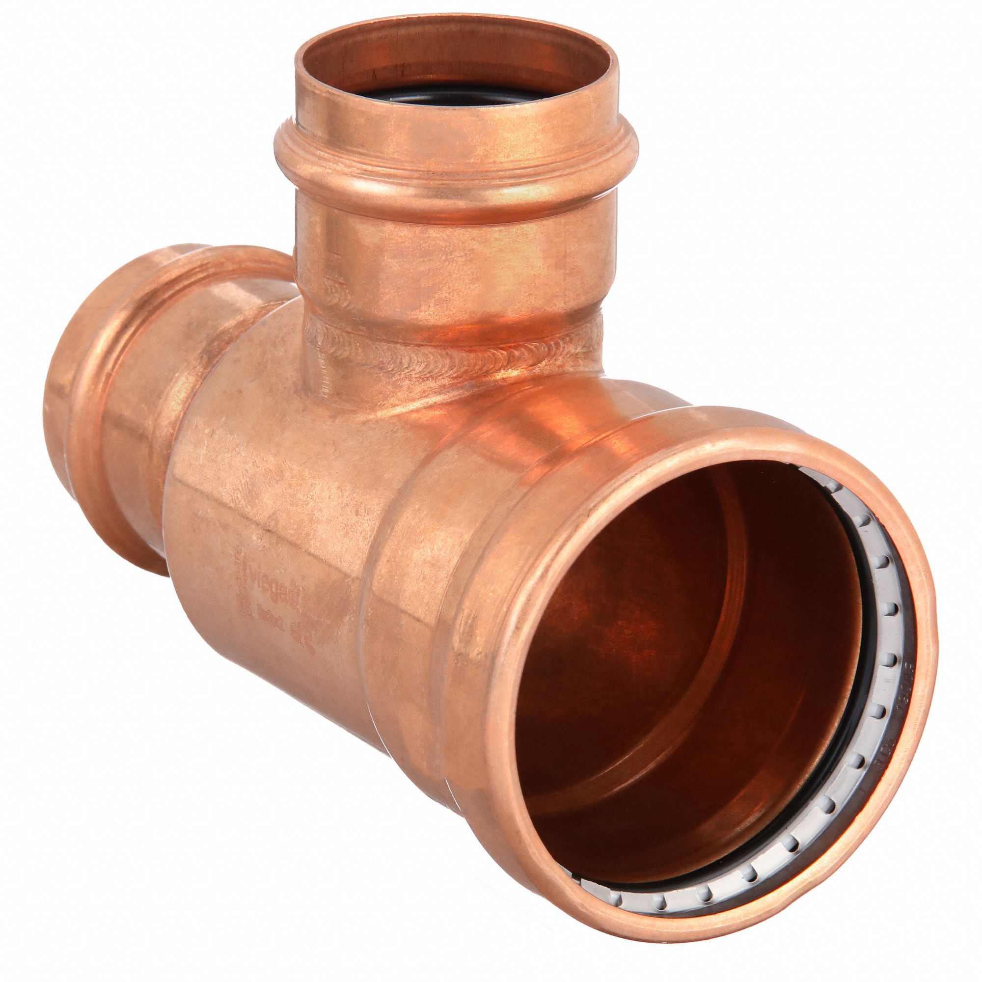 XL TEE: COPPER, PRESS-FIT X PRESS-FIT X PRESS-FIT, EPDM O-RING MATERIAL, REDUCING TEE