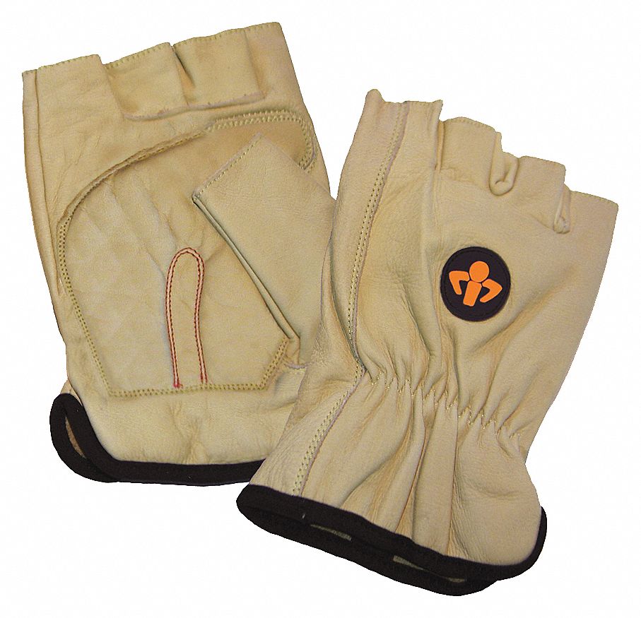 ST5015 CARPAL TUNNEL GLOVES, YELLOW, COWHIDE, DRIVER CUFF, CE, ISO 9001:2000