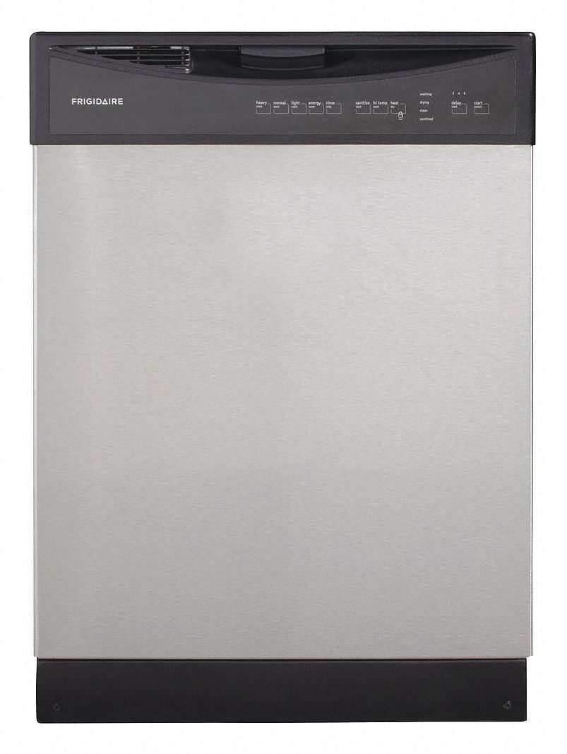 FRIGIDAIRE Undercounter Dishwasher, Stainless Steel, Width 24 in, Depth 25 in, Voltage 120, ADA