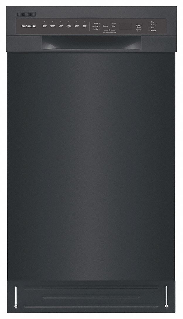 FRIGIDAIRE Undercounter Dishwasher, Black, Width 17 1/2 in, Depth 23 in