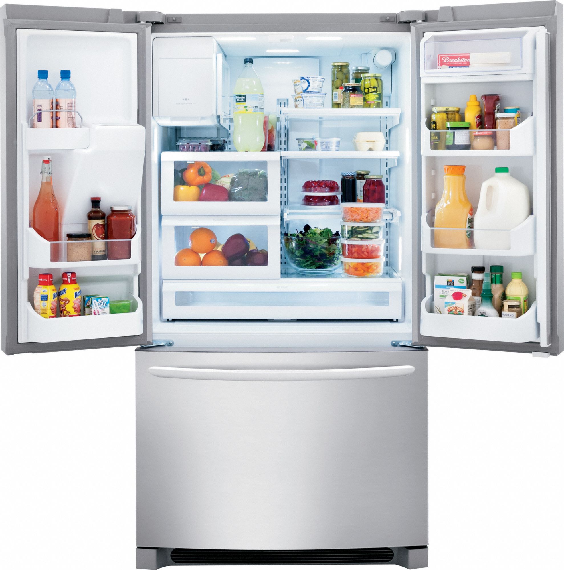 FRIGIDAIRE Refrigerator, Residential, Stainless Steel, 36 in Overall