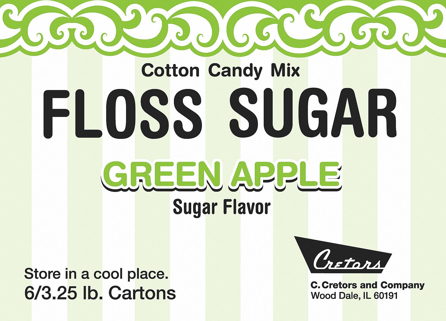 Cotton Candy Mix: Green Apple, Floss Sugar, 7409-GA, 6 PK