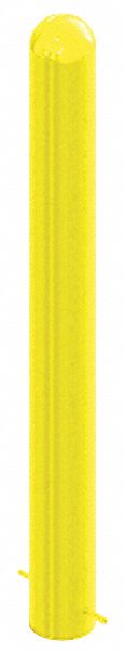 Bollard: Pour-in-Place, 36 in Install Ht, 4 in Dia, Carbon Steel, Yellow