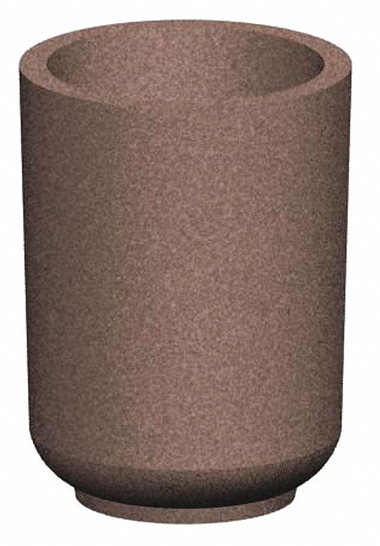 Planter Bollard: Circle, Gray, 33 in Overall Ht, Round Shape, Gray