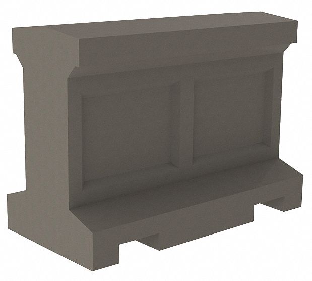 Security Barrier: Gray, 36 in Overall Ht, 4 ft Overall Lg, 24 in Overall Wd, 3, 800 lb Wt