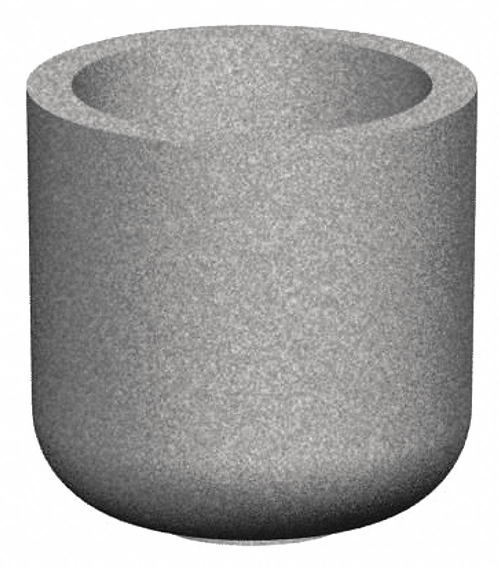 Planter Bollard: Circle, Gray, 30 in Overall Ht, Round Shape, Gray
