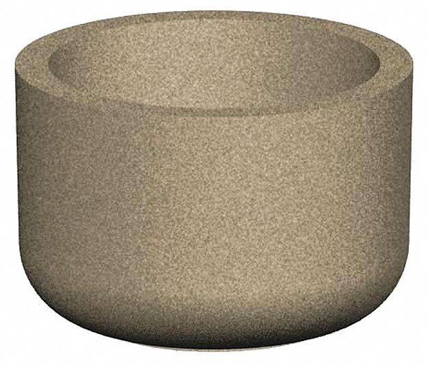 Planter Bollard: Circle, Gray, 24 in Overall Ht, Round Shape, Gray