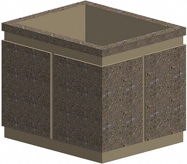 Security Planter,  Concrete,  36 in. H