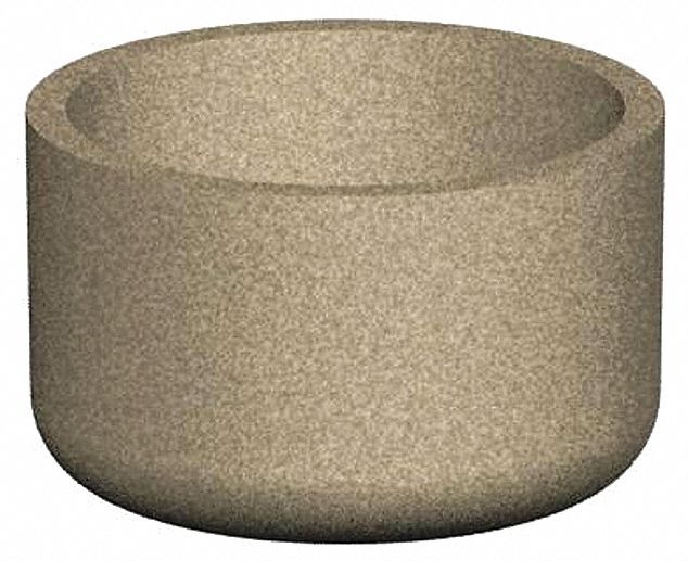 Planter Bollard: Circle, Gray, 30 in Overall Ht, Round Shape, Gray