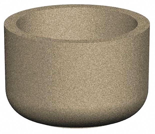 Planter Bollard: Circle, Gray, 36 in Overall Ht, Round Shape, Gray