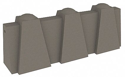 Security Barrier: Gray, 37 in Overall Ht, 8 ft Overall Lg, 24 in Overall Wd, 3, 900 lb Wt