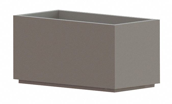 Planter Bollard: Square, Gray, 36 in Overall Ht, 36 in Overall Wd, 72 in Overall Lg, Square Shape