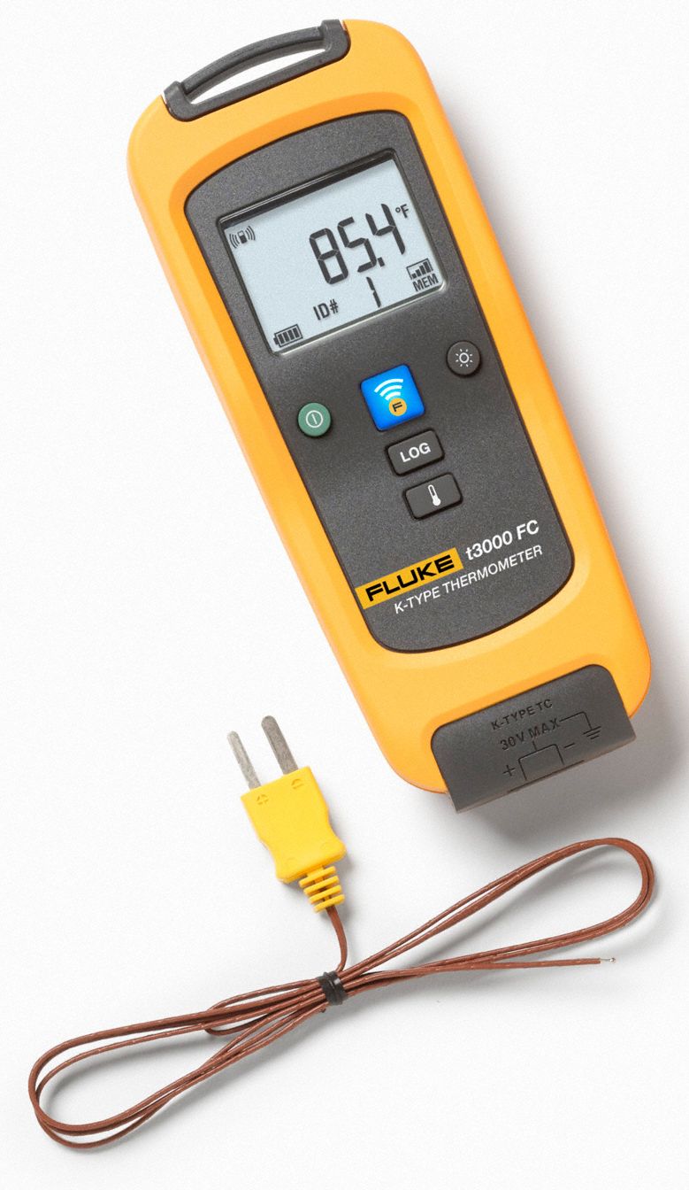 FLUKE Thermocouple Thermometer, -328° to 2500° Temp. Range (F), -200 ...