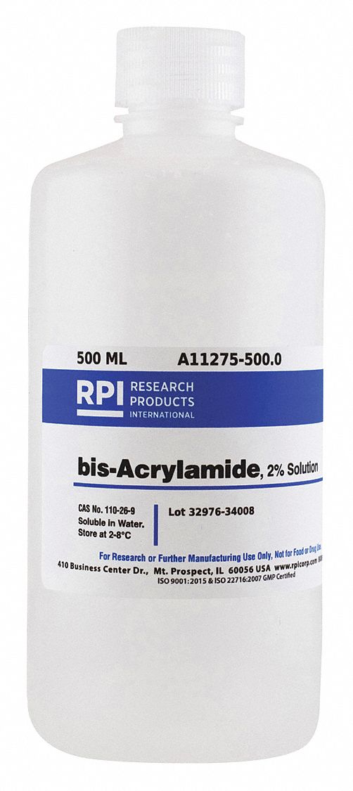 RPI bisAcrylamide, 2 Percent Solution 500 mL Container Size, Powder 31FV89A11275500.0