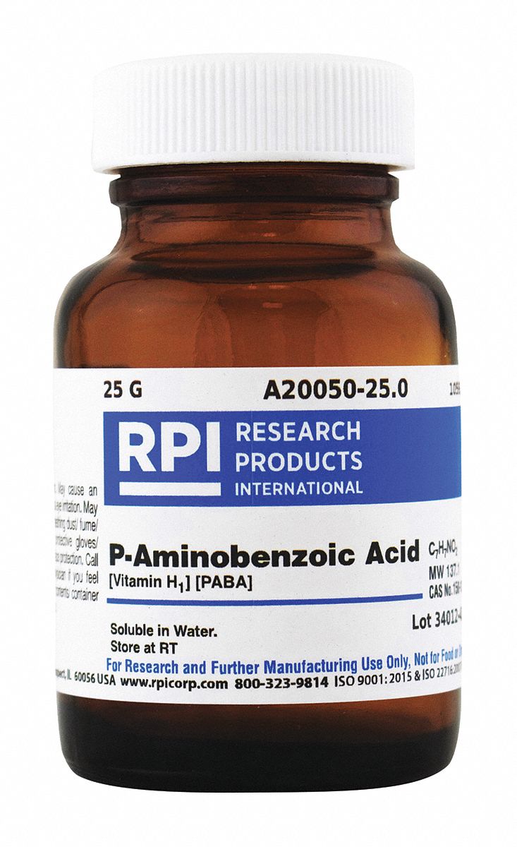 RPI PAminobenzoic Acid (Vitamin H1) 25 g Container Size, Powder