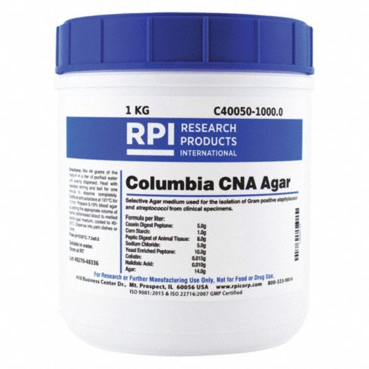 Rpi Columbia Cna Agar Powder 1 Kg 1 Ea 31fx41 C40050 1000 0 Grainger