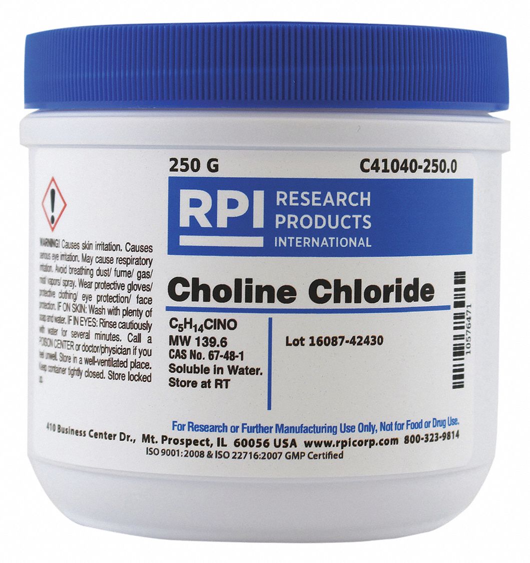 RPI Choline Chloride 250 g Container Size, Powder 31FX49C41040250.