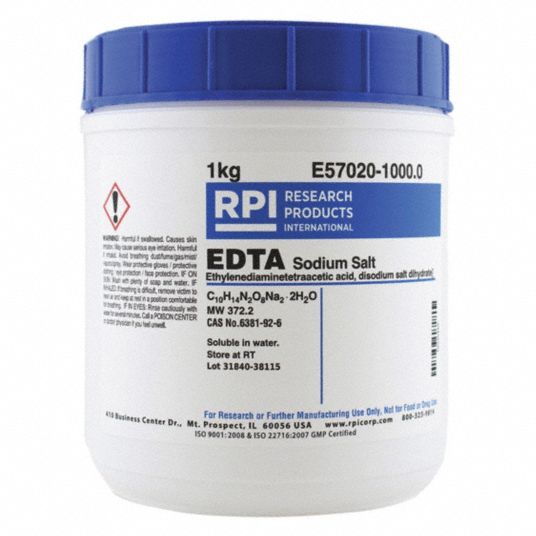 Rpi Edta Disodium Salt Ethylenediaminetetra Acetic Acid Disodium Salt Dihydrate 50 Kg Powder 31fy16 E570 0 Grainger