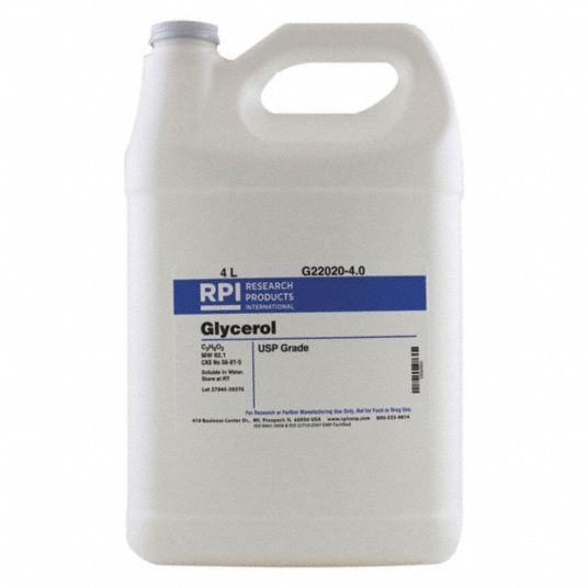 RPI Glycerol, 4 L Liquid 31FY49G220204.0 Grainger