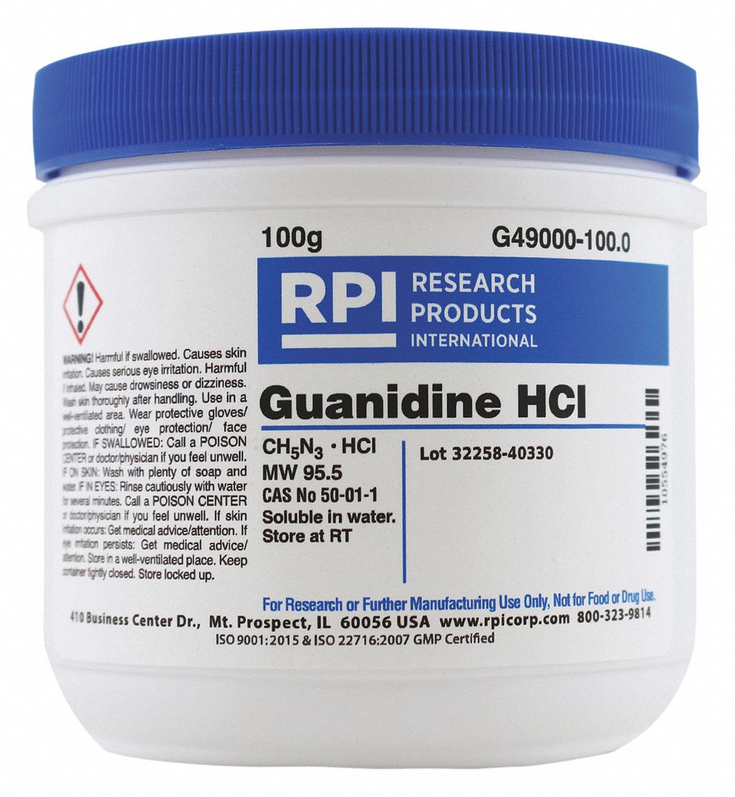 Rpi Guanidine Hydrochloride 100 G Powder 31fy77 G 100 0 Grainger