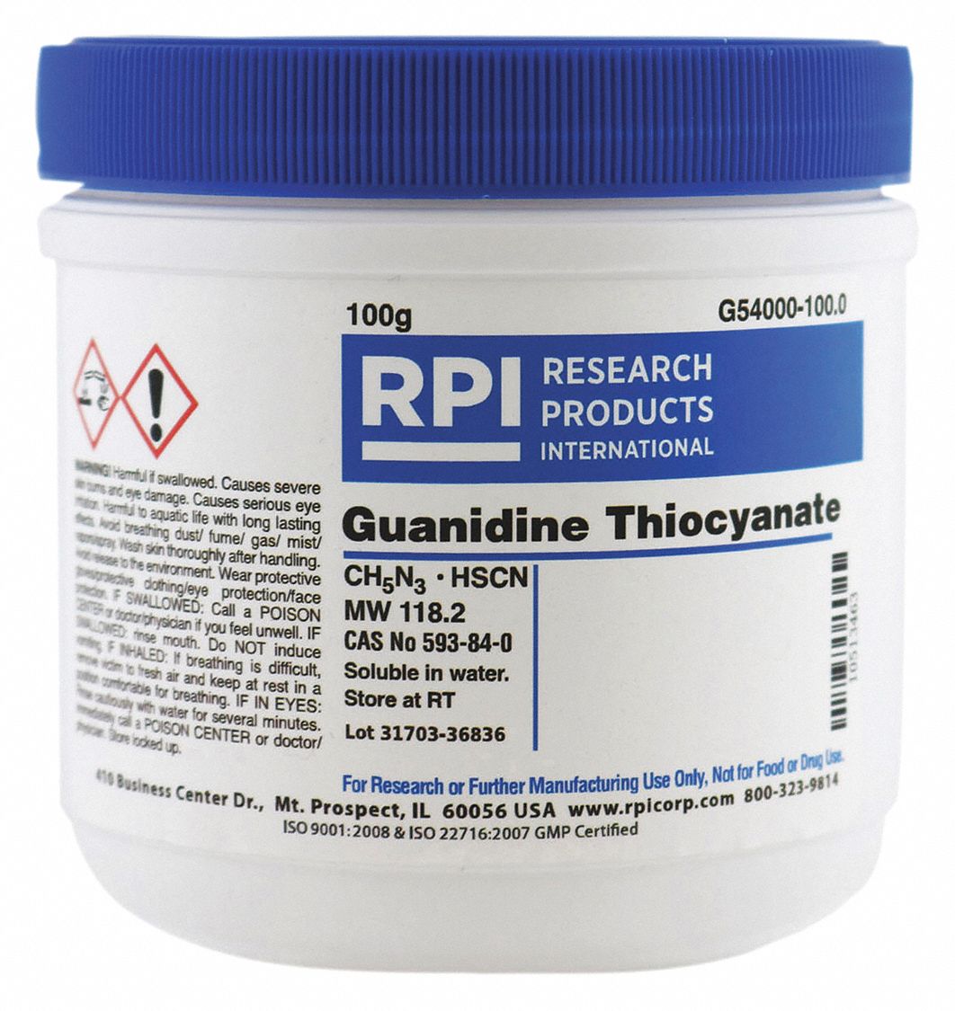 Rpi Guanidine Thiocyanate 100 G Powder 31fy81 G 100 0 Grainger