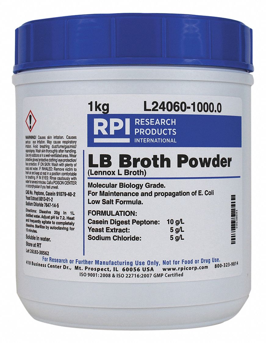 RPI LB Broth (Lennox L Broth) 1 kg Container Size, Powder 31FZ49