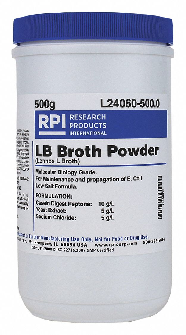 RPI LB Broth (Lennox L Broth): 500 g Container Size, Powder - 31FZ51 ...