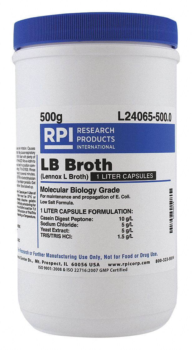 RPI LB Broth (Lennox L): 500 g Container Size, Caplet, 25 PK - 31FZ56 ...