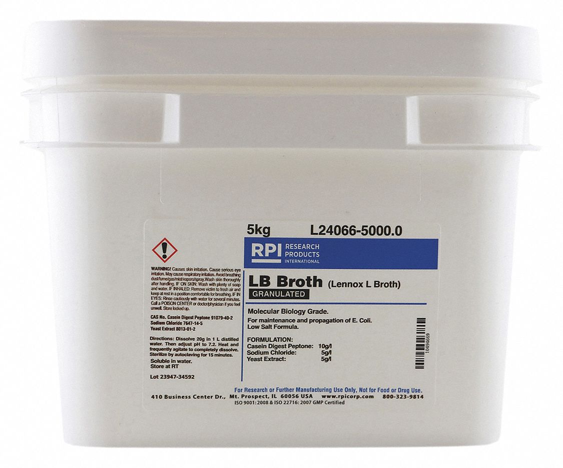 Rpi Lb Broth Lennox L 5 Kg Container Size Granular 31fz60l24066 50000 Grainger 9601