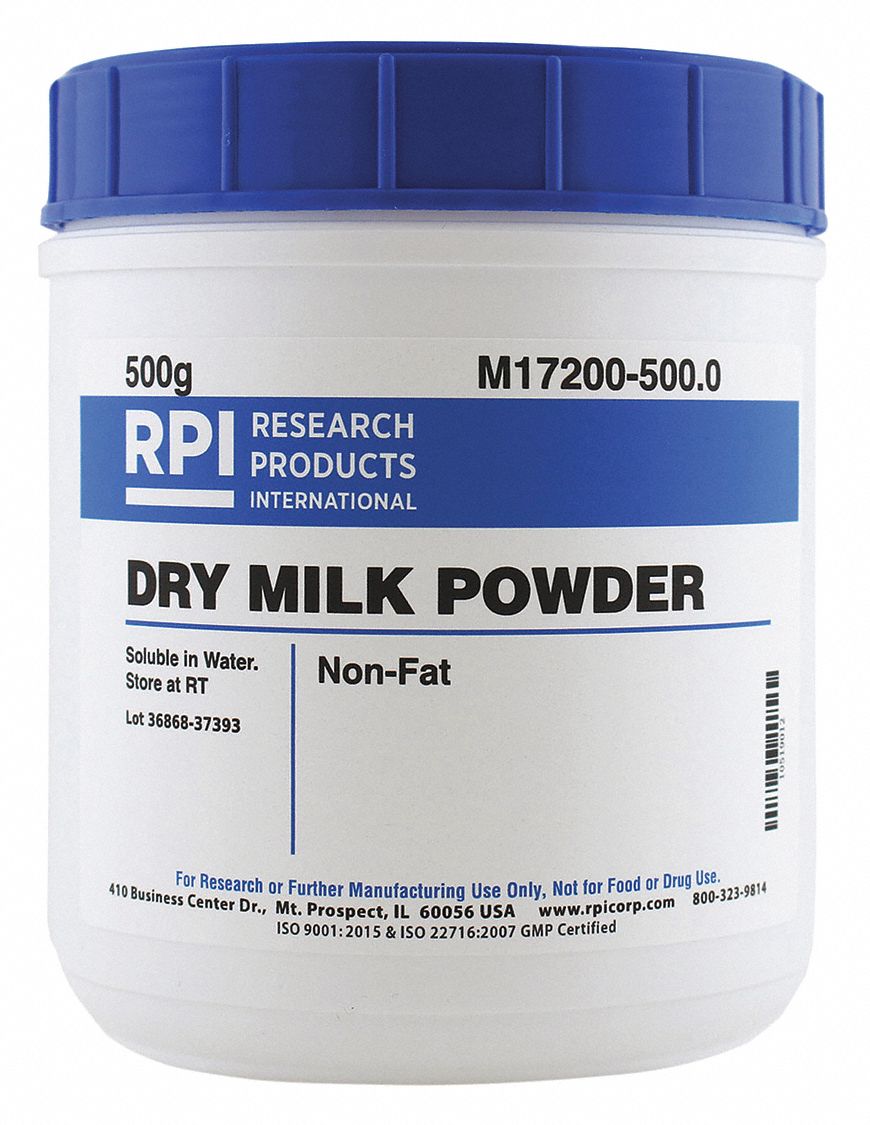 RPI Dry Milk Powder, Powder, 500 g, 1 EA 31FZ84M17200500.0 Grainger