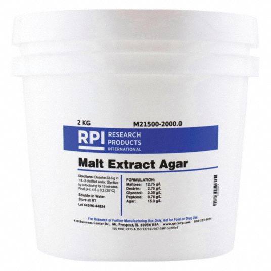 RPI Malt Extract Agar, Powder, 2 kg, 1 EA 31FZ89M215002000.0 Grainger