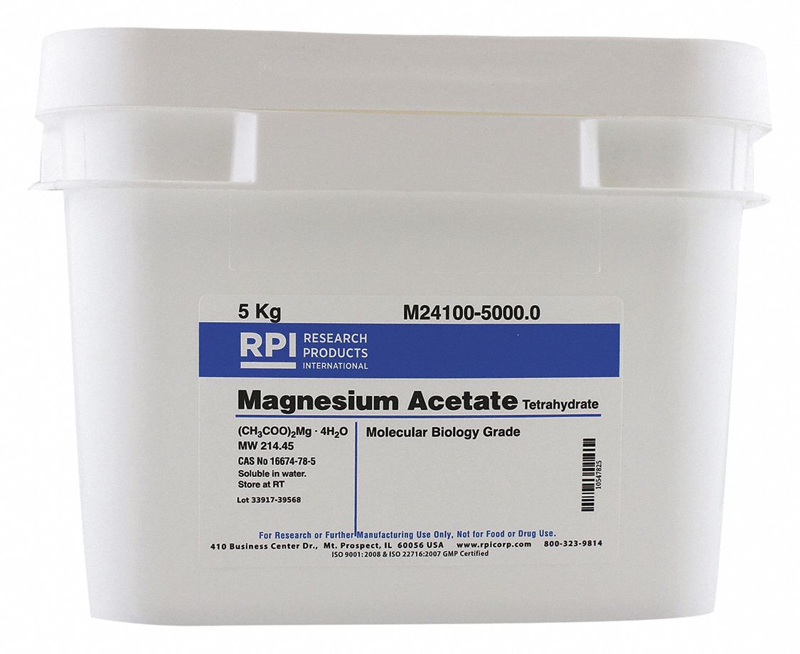 RPI Magnesium Acetate Tetrahydrate 5 kg Container Size, Powder