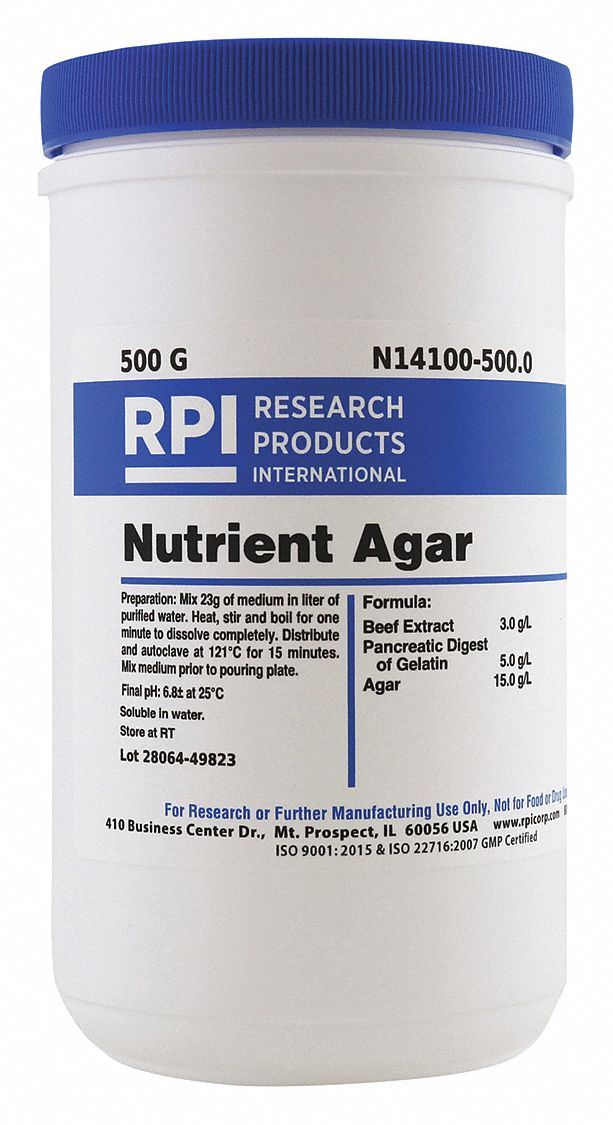 RPI Nutrient Agar: 500 g Container Size, Powder - 31GA75|N14100-500.0 ...