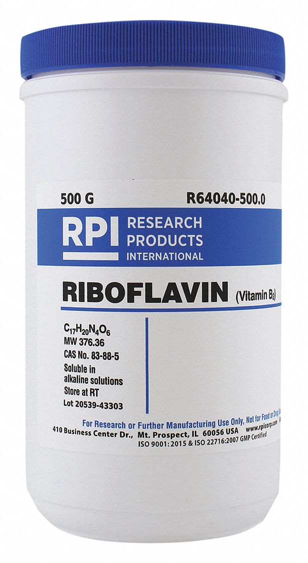 RPI Riboflavin (Vitamin B2) 500 g Container Size, Powder 31GD51