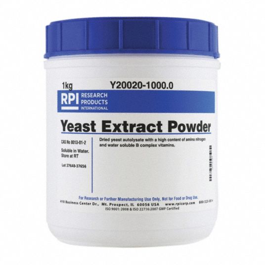 RPI Yeast Extract, Powder, 1 kg, 1 EA 31GE61Y200201000.0 Grainger